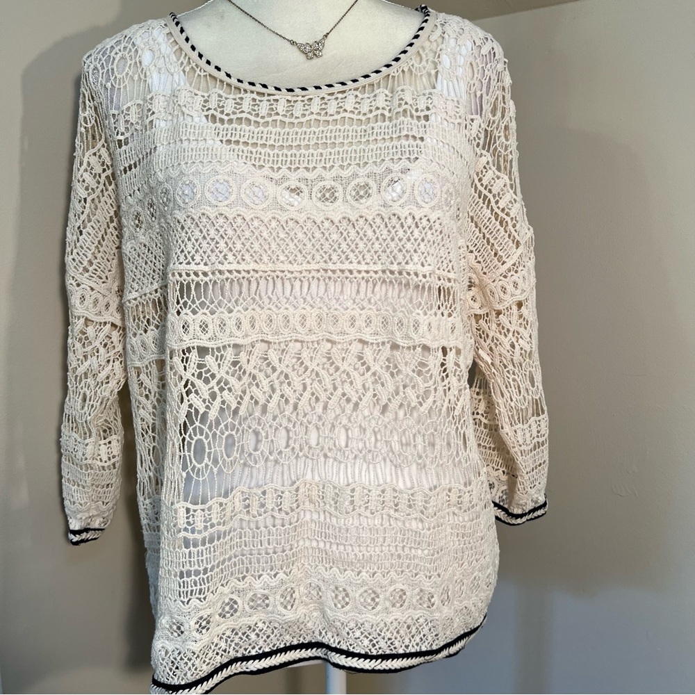 Anthropologie Ryu Crochet Top